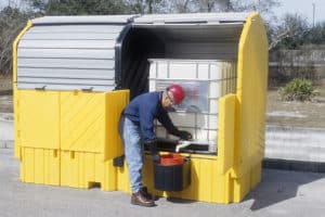 Ultra-Twin IBC Hard Top Spill Pallet<span class=