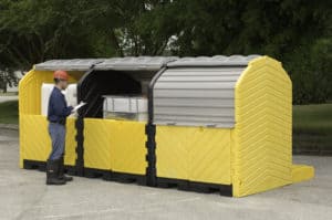 1166 – Ultra-Modular IBC Spill Pallet – 3-Tank Outdoor Model