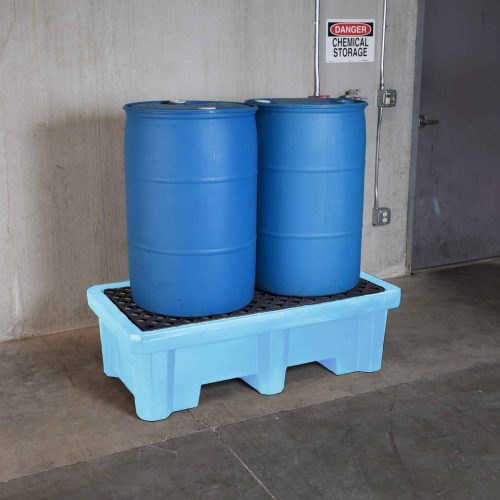 1212_1213_Fluorinated Spill Pallet_2 Drum_With Drums_1