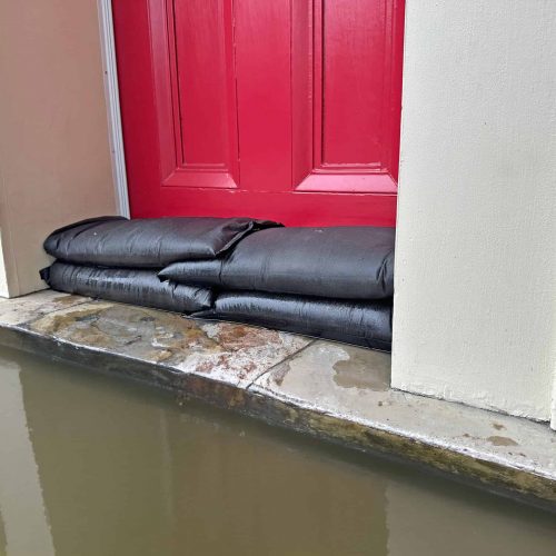 Flood Stoppers in front of red door - New Orleans2