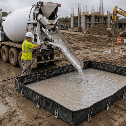 RPE Washout Berm - Cement Truck - Construction Site c